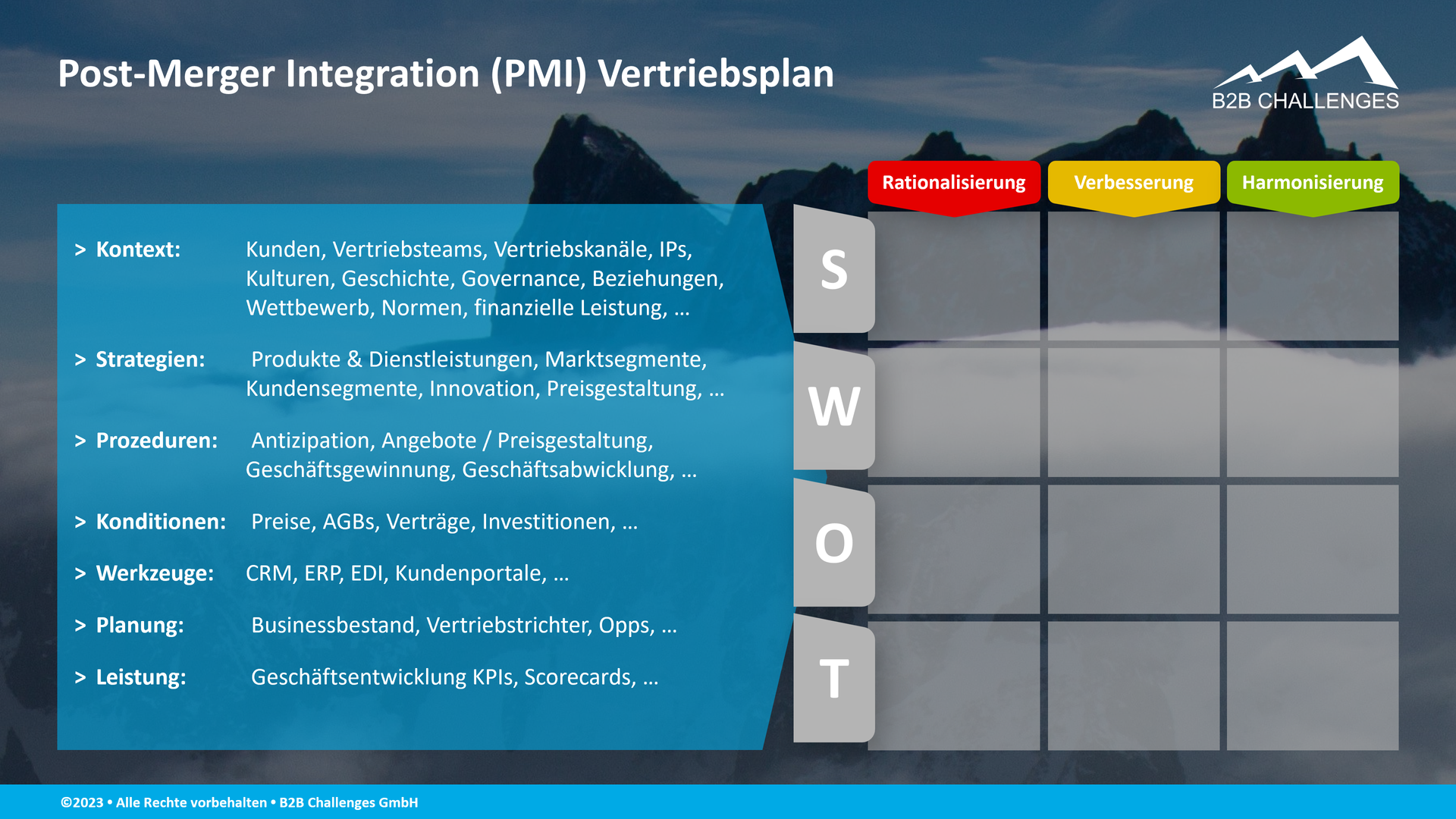 Post-Merger Integration (PMI) Vertriebsplan (Serge Megazzini - B2B Challenges GmbH)
