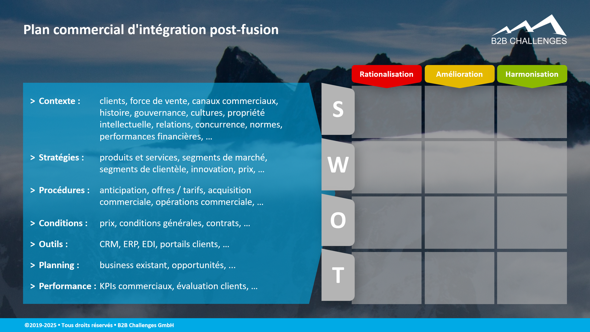 Plan commercial d'intégration post-fusion (© Serge Megazzini | B2B Challenges GmbH)