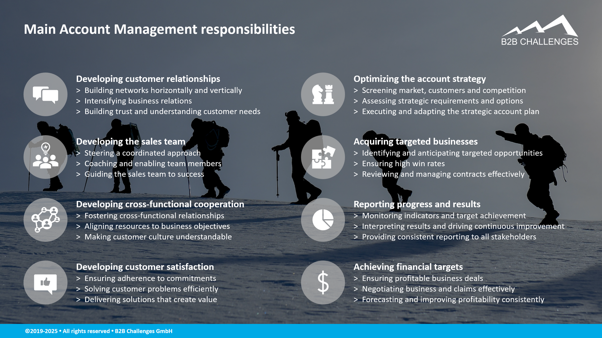 Main Account Management responsibilities (© Serge Megazzini | B2B Challenges GmbH) Main Account Management responsibilities (© Serge Megazzini | B2B Challenges GmbH)