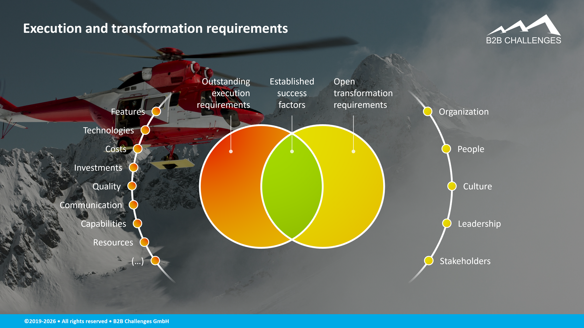 Execution and transformation requirements (© Serge Megazzini | B2B Challenges GmbH) Execution and transformation requirements (© Serge Megazzini | B2B Challenges GmbH)