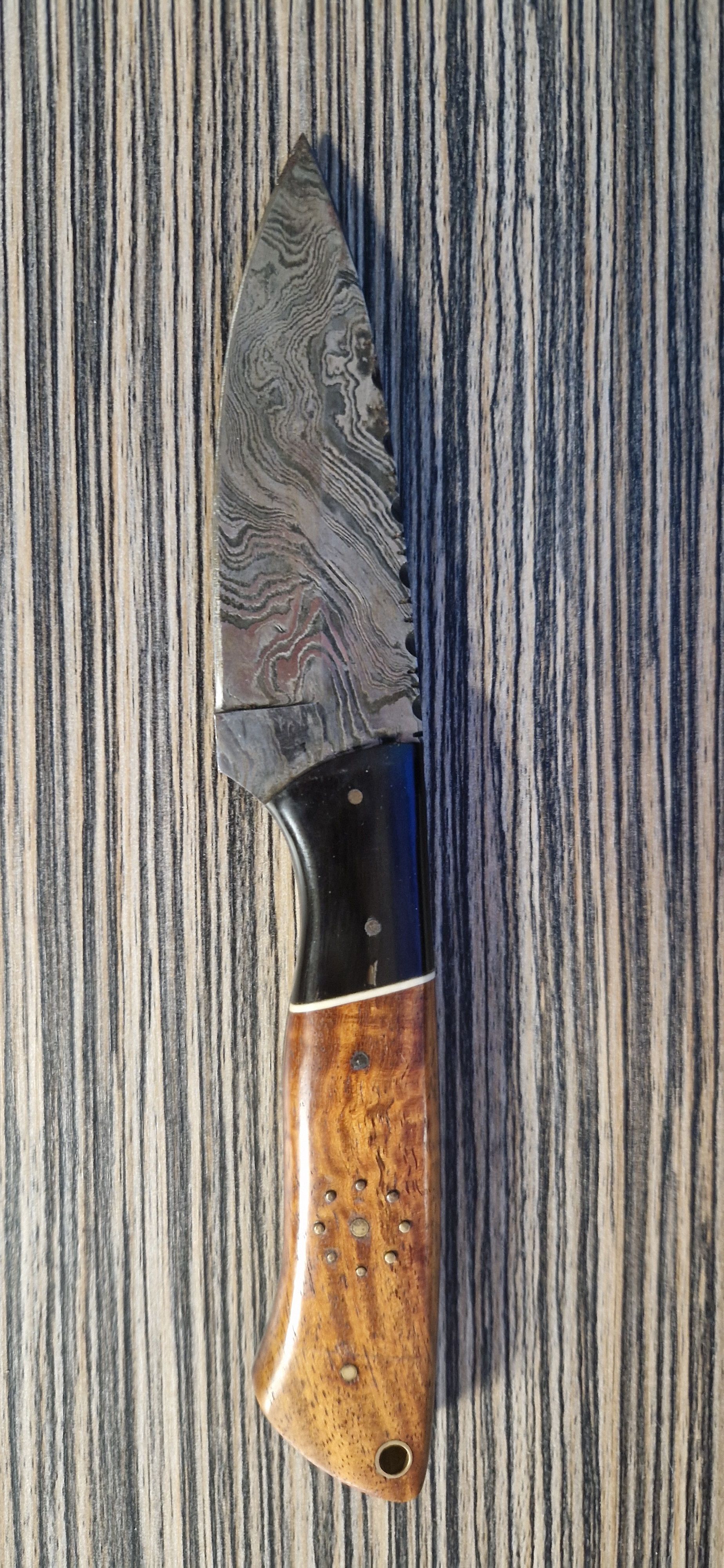 Jagd Damastmesser vorher