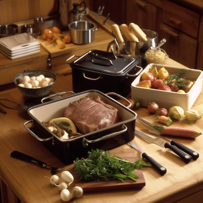 Küchenutensilien für Sauerbraten