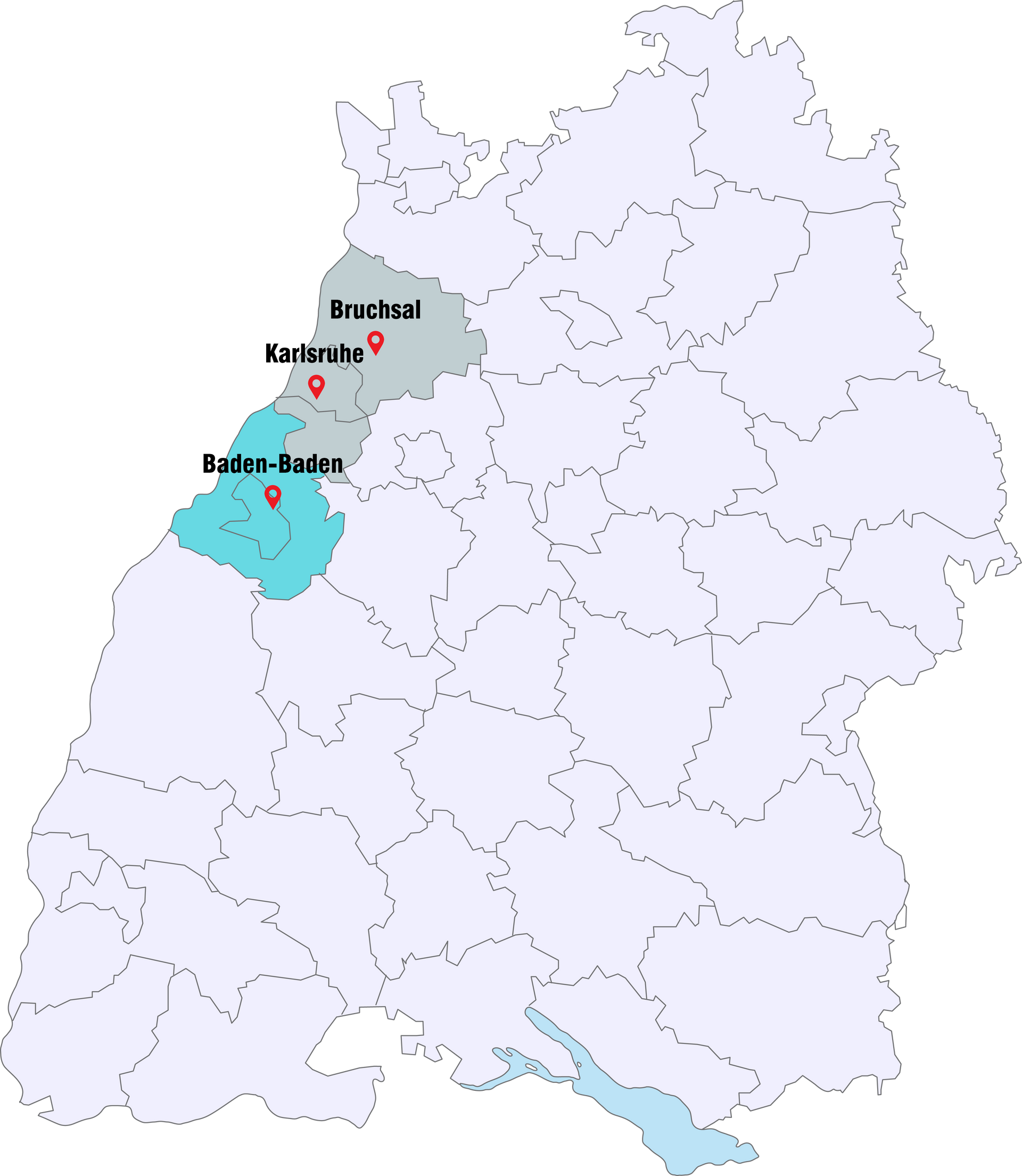 IHK Magazin Pforzheim - PErspektive:N - Ausgabe 06-2025 - Werben im IHK Magazin, Werbung, Anzeige - Karte Verbreitungsgebiet