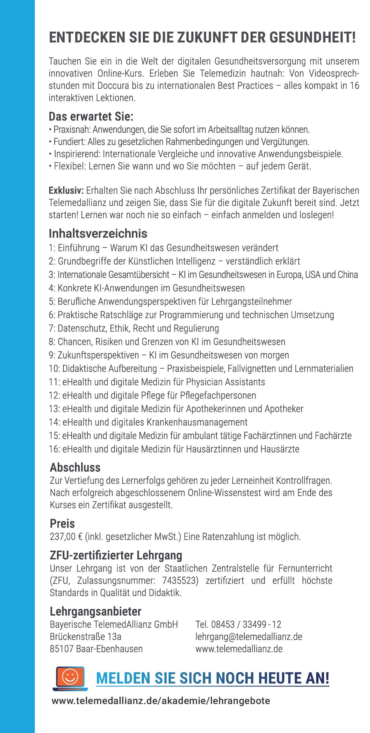 LEHRGANG GESUNDHEIT DIGITAL LEHRGANG GESUNDHEIT DIGITAL