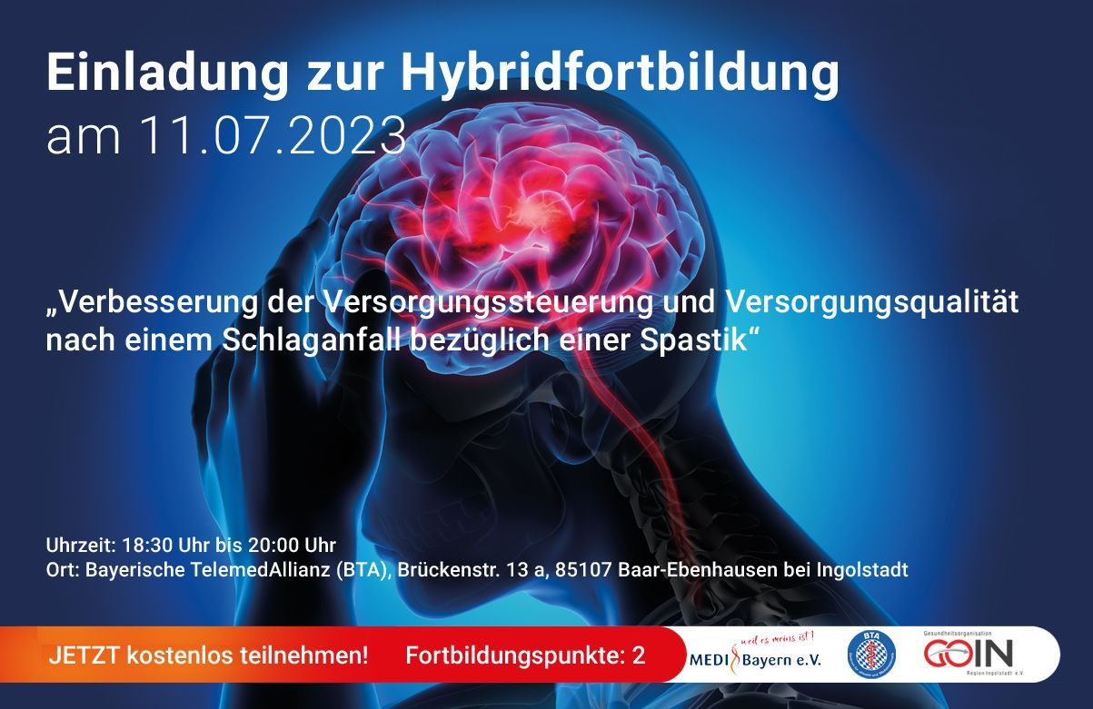 Hybridfortbildung „Verbesserung der Versorgungssteuerung und Versorgungsqualität nach einem Schlaganfall“