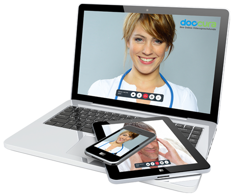 Doccura - Ihre Online-Sprechstunde. Die einfache, mobile und persönliche Videosprechstunde. Doccura - Ihre Online-Sprechstunde. Die einfache, mobile und persönliche Videosprechstunde.