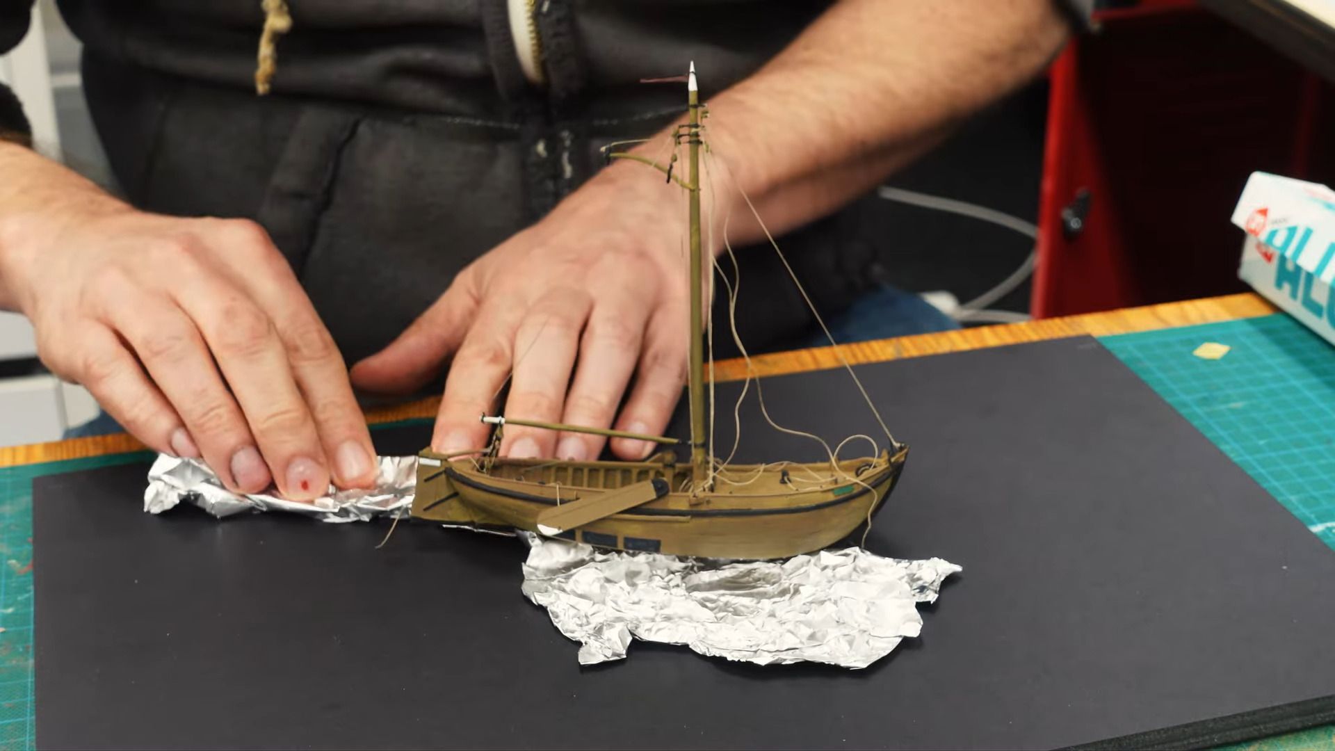 Anbringen der Alufolie