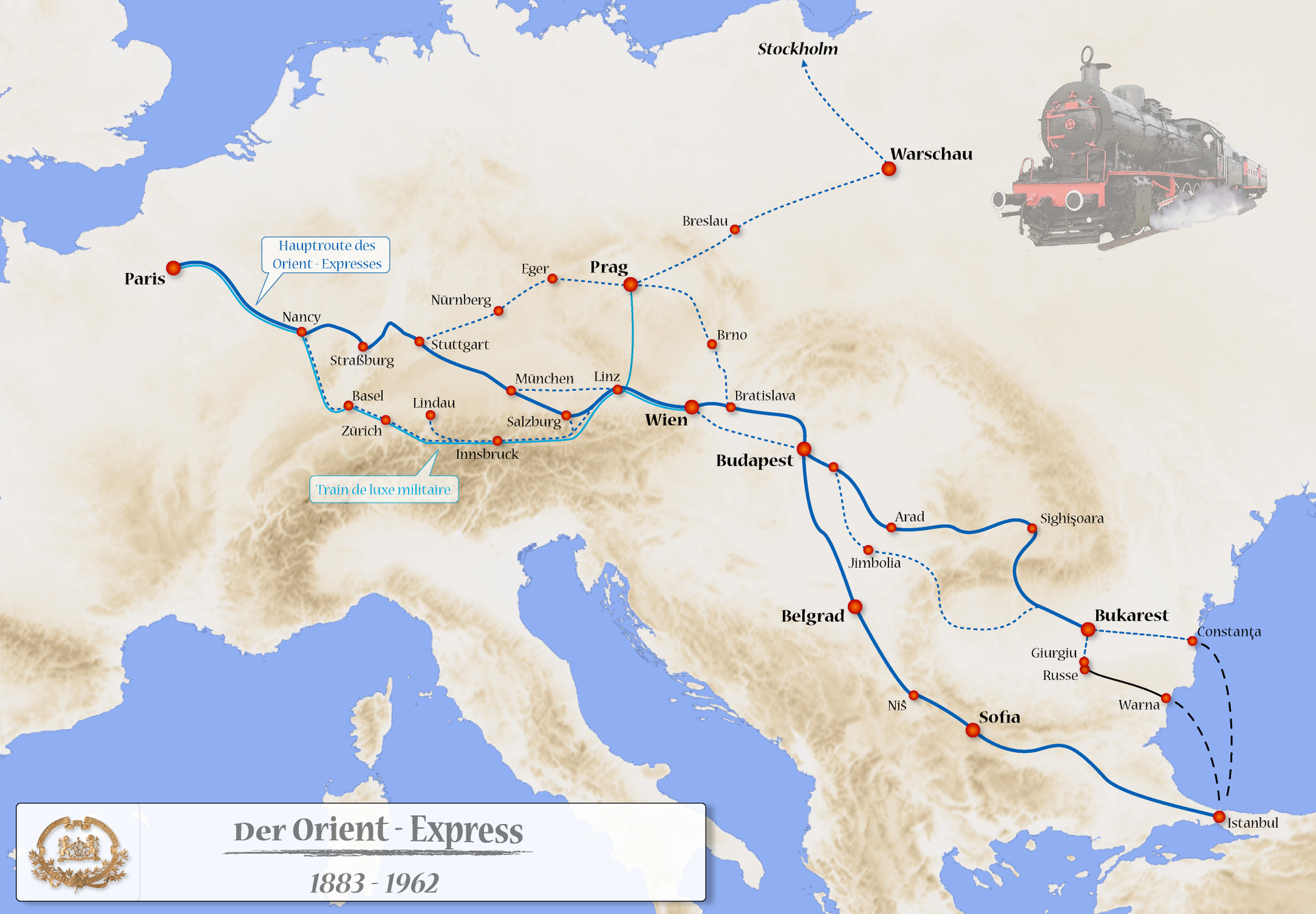 Der Orient-Express Route Der Orient-Express Route