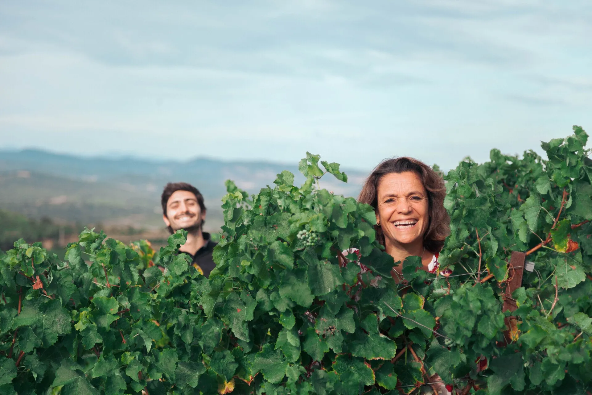 Francoise et Baptiste Maison Antech im Weinberg