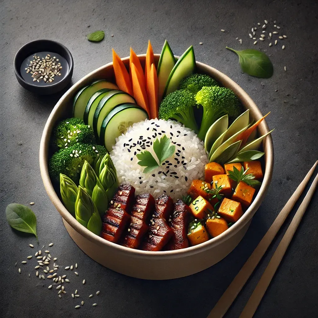 Bowl von CateringLovers: Frische Zutaten auf Reisbasis, individuell kombiniert für Events und Caterings.