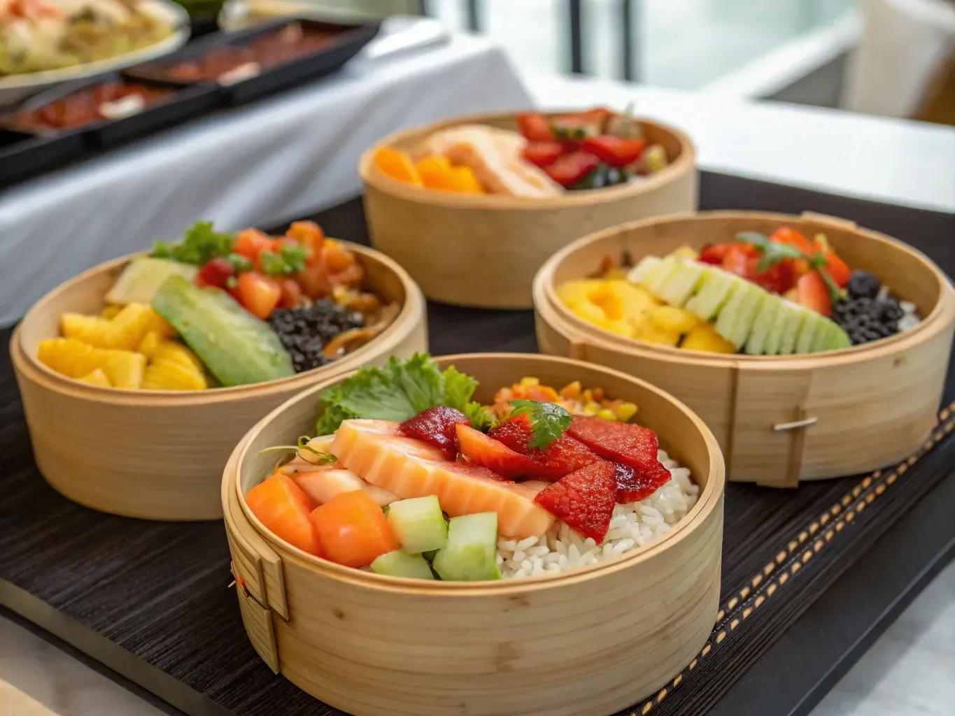 Bowl von CateringLovers: Frische Zutaten auf Reisbasis, individuell kombiniert für Events und Caterings.