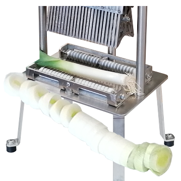 Mit unserer Stanze geschnittene Lauchscheiben.