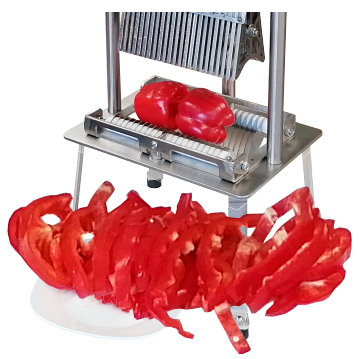 Mit unserer Stanze geschnittene Paprikascheiben.