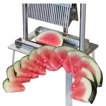 Mit unserer Stanze geschnittene Wassermelonenscheiben.