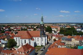 Kirche Großenhain mit Stadtpanorama