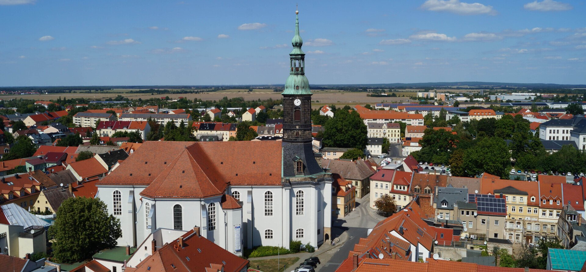 Kirche Großenhain mit Stadtpanorama