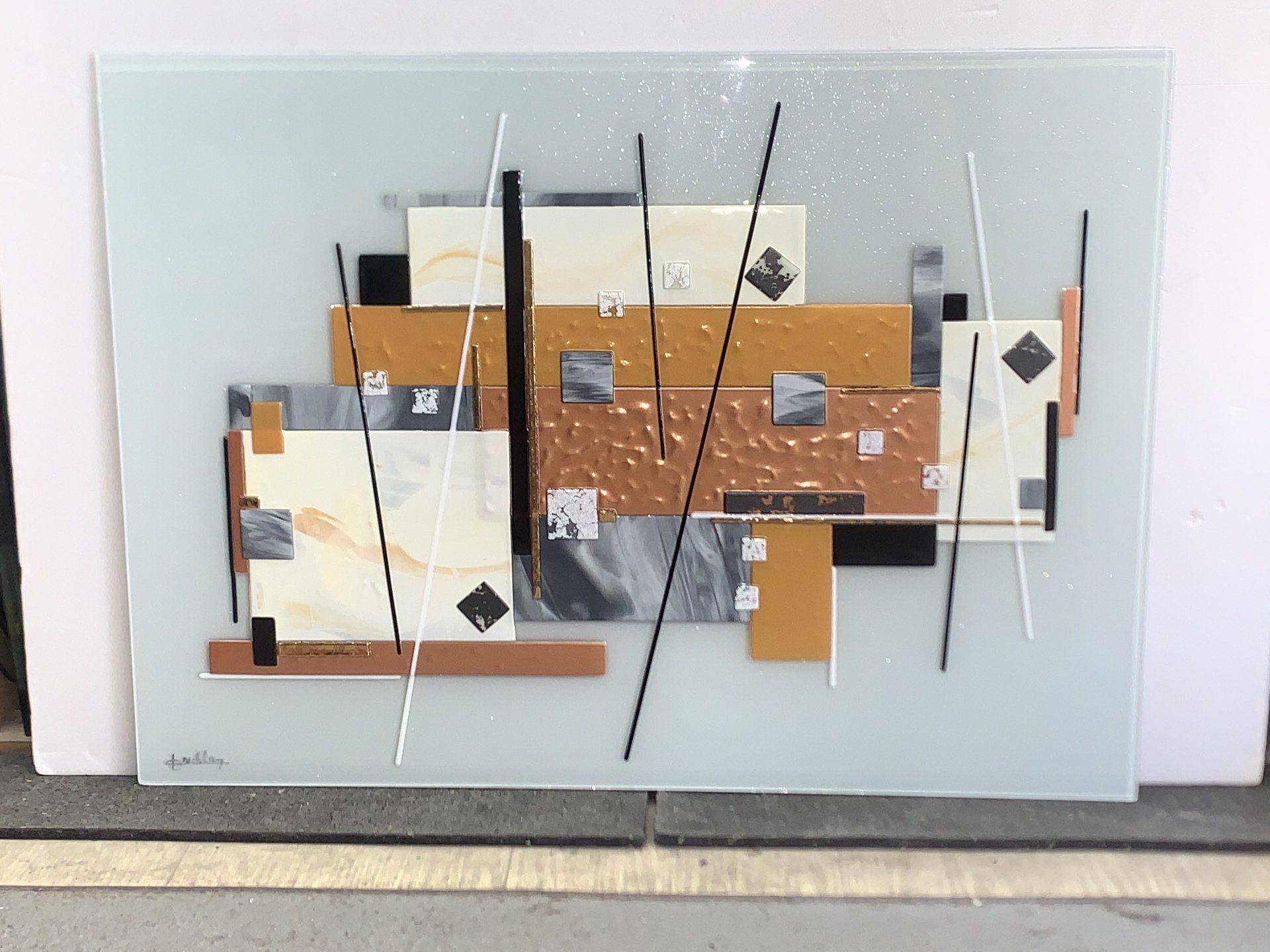 Crédence verre fusing artisan verrier Aubagne marseille