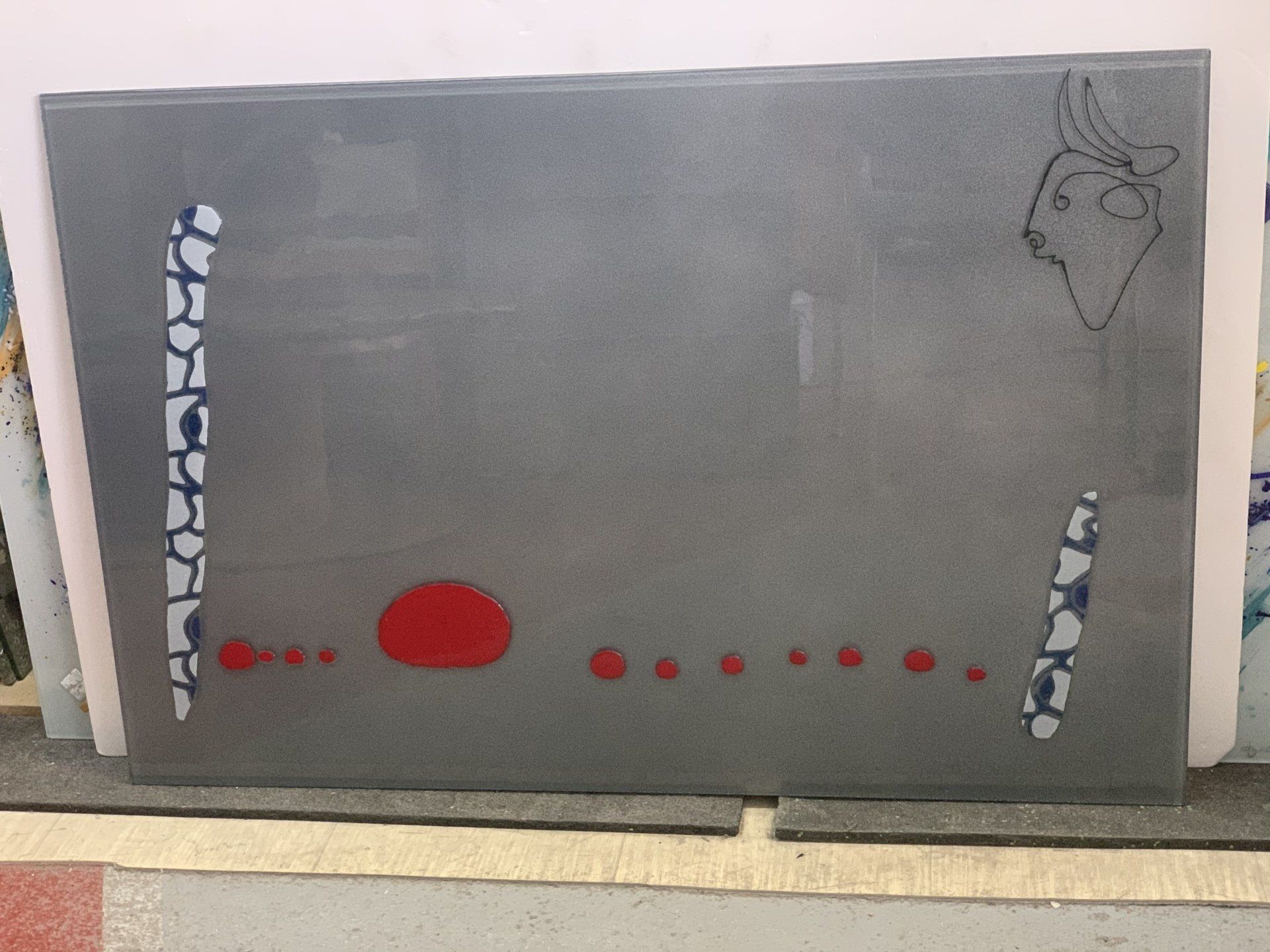 Crédence verre  fusing artisan verrier Aubagne marseille