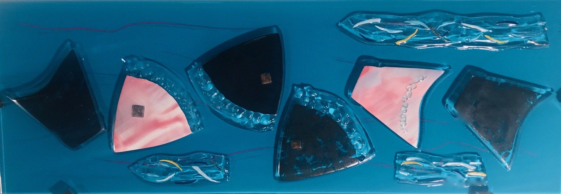 Crédence verre  fusing artisan verrier Aubagne marseille