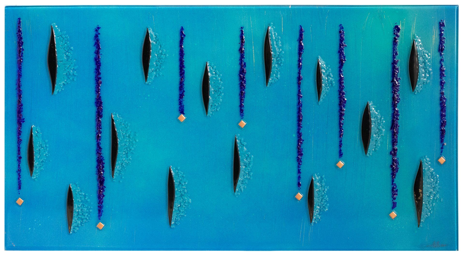 Crédence verre fusing artisan verrier Aubagne marseille