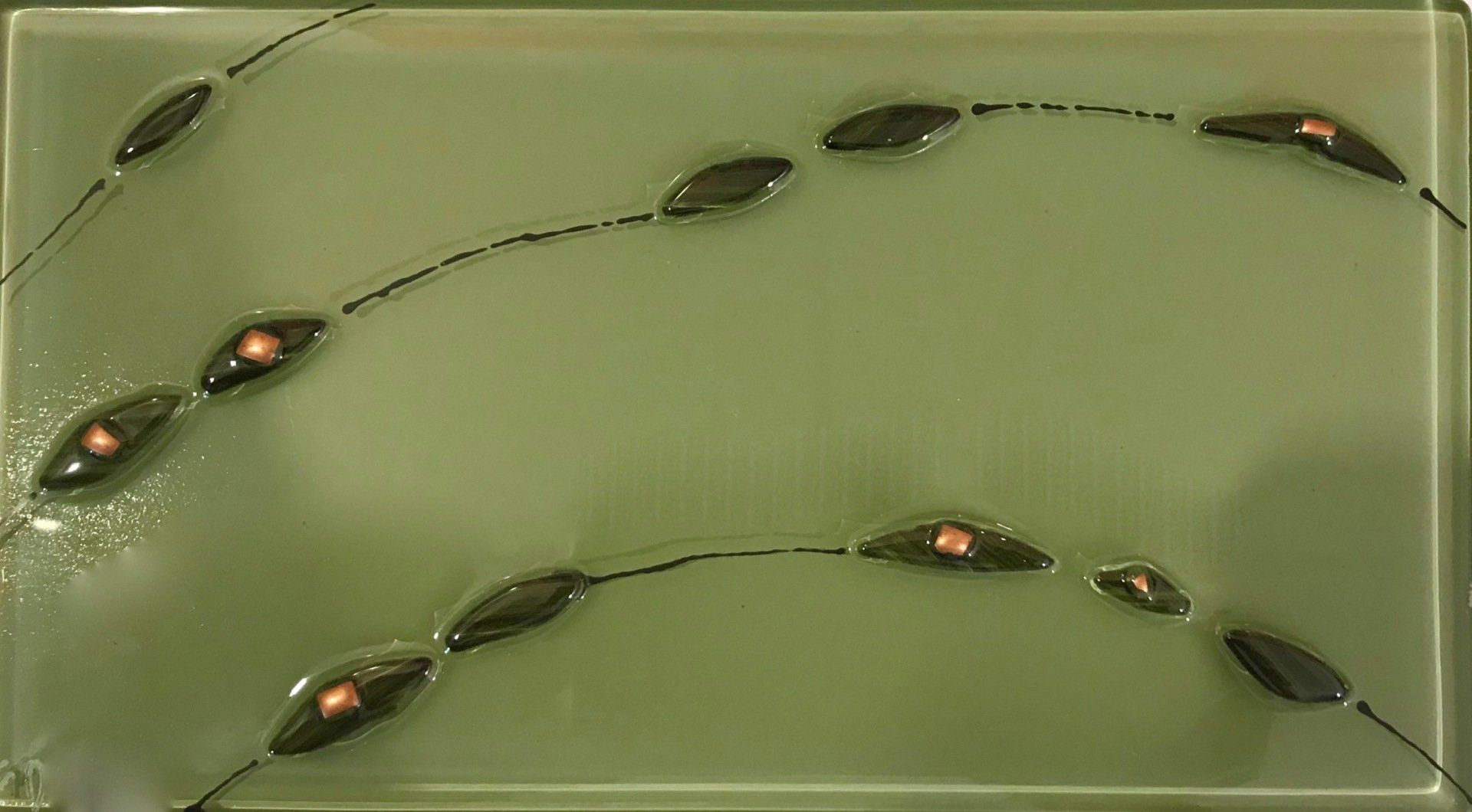 Crédence verre  fusing artisan verrier Aubagne marseille
