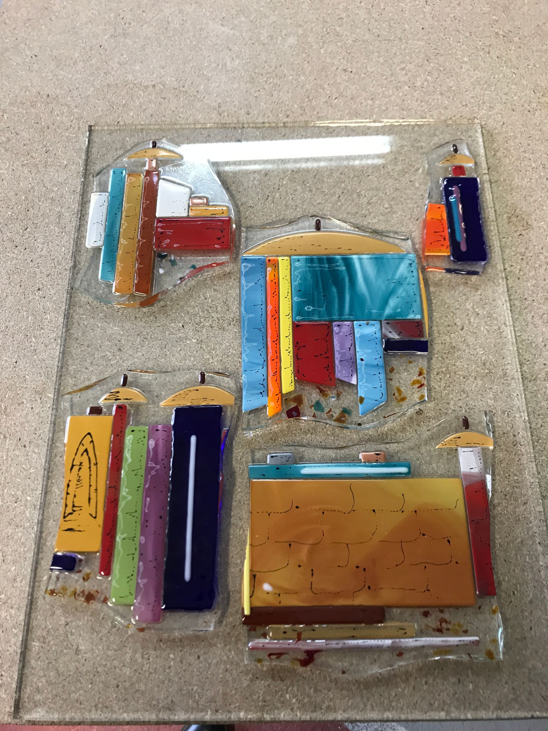 Tableau Creation fusing par artisan verrier Aubagne Marseille