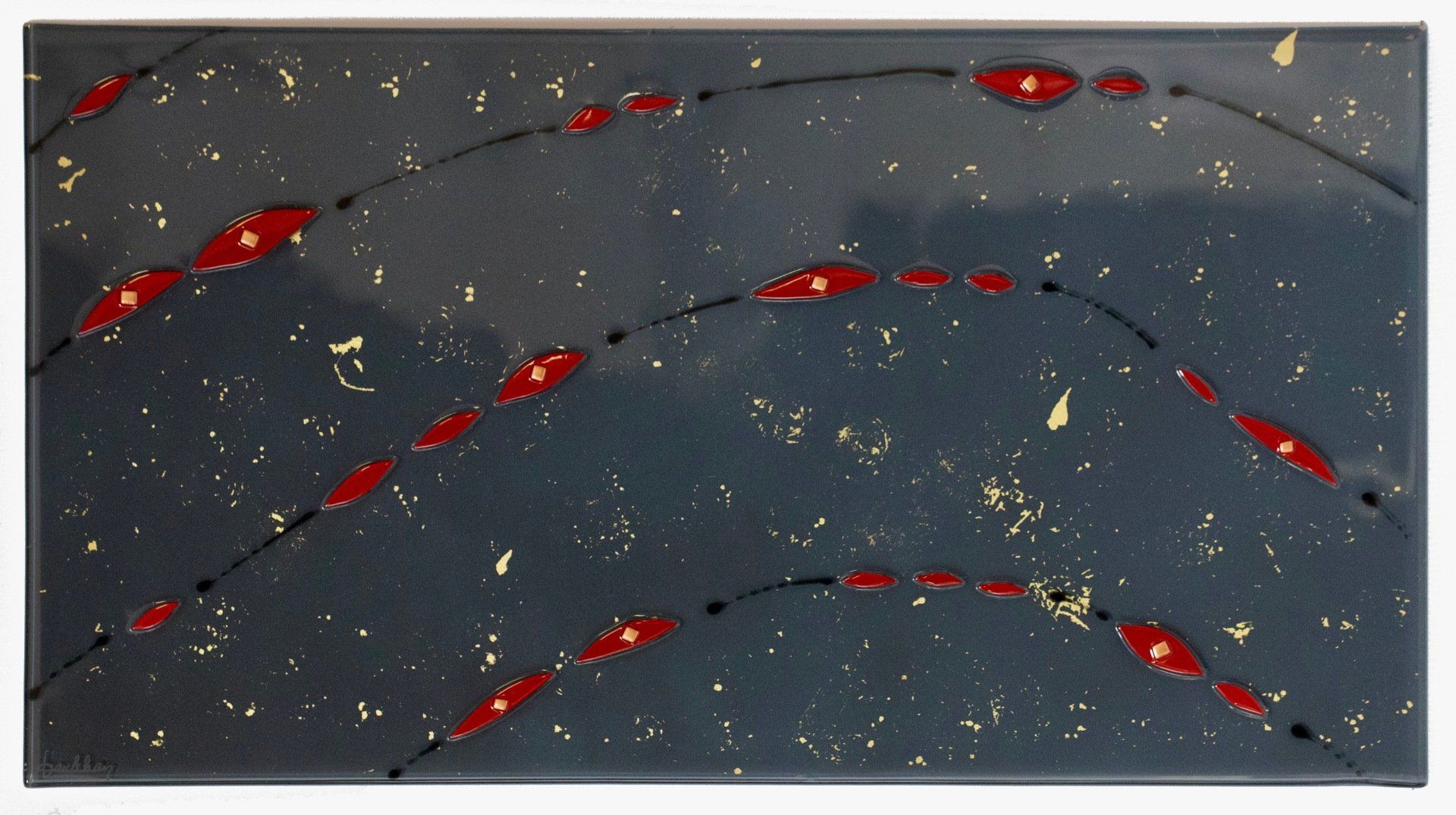 Crédence en verre fusing par artisan verrier Aubagne