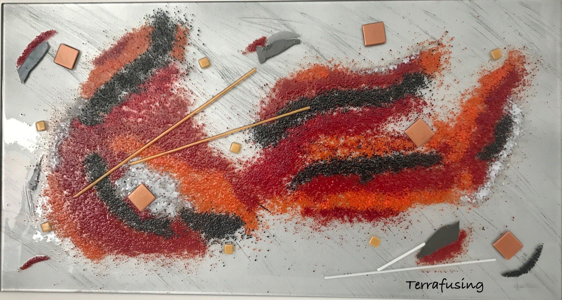 Crédence verre  fusing artisan verrier Aubagne marseille