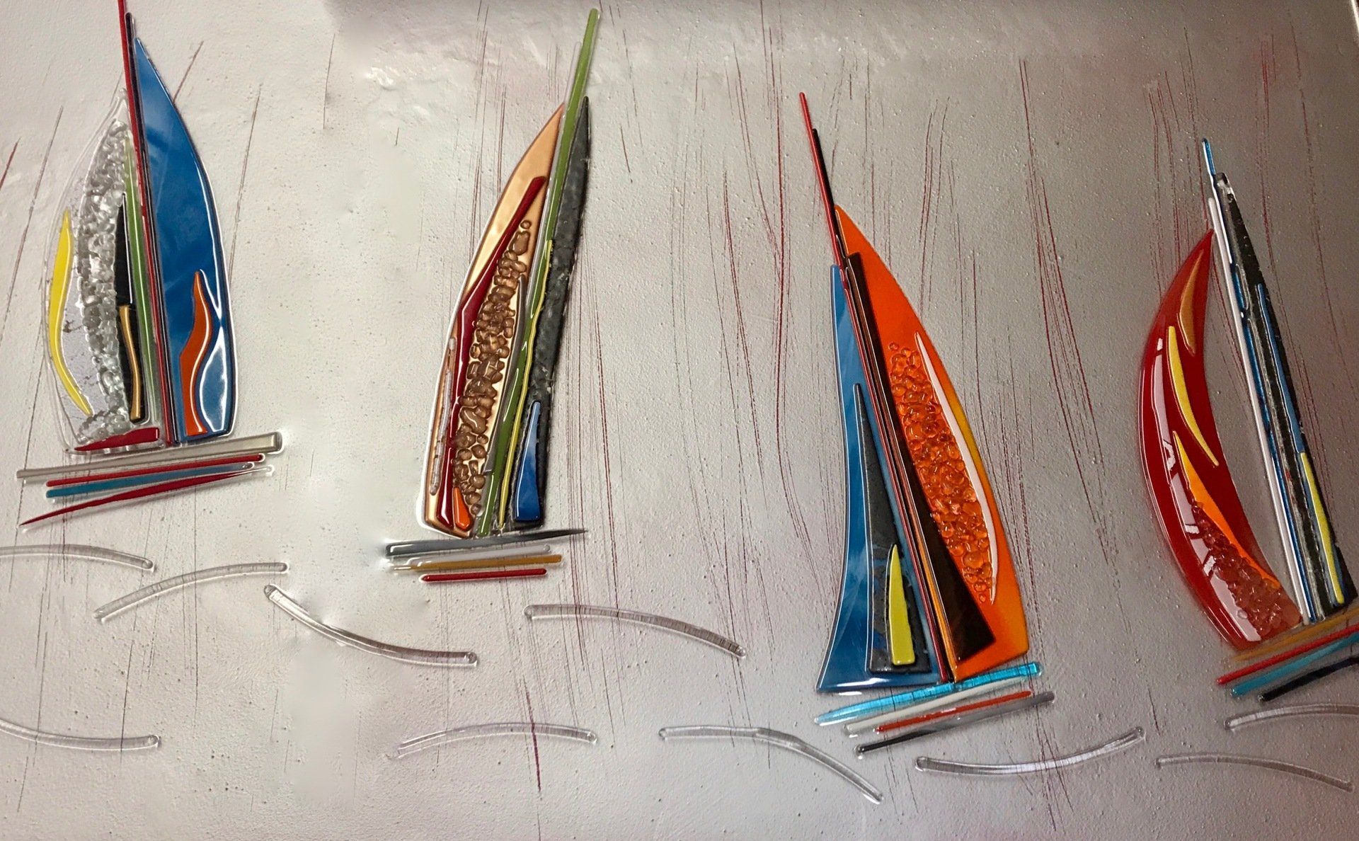 Crédence en verre fusing par artisan verrier Aubagne