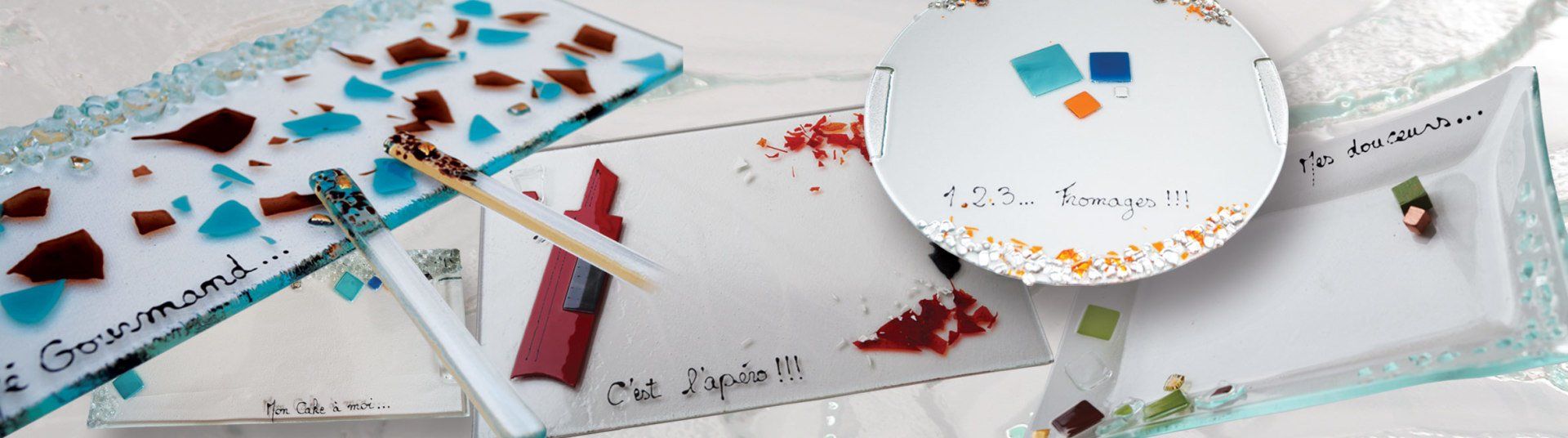 Art de la table creation vaisselle en fusing artisan verrier Aubagne Marseille