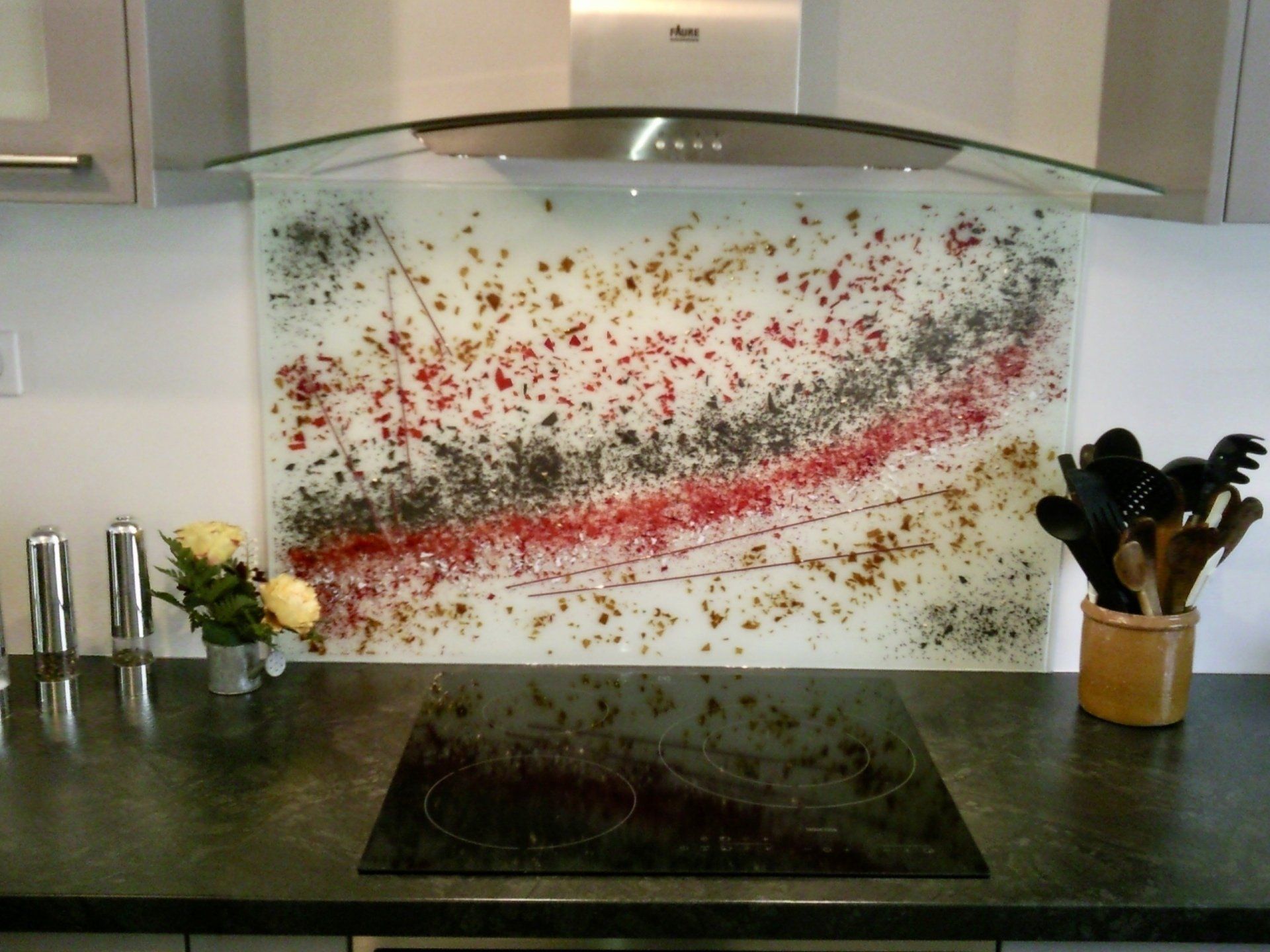 Crédence verre  fusing artisan verrier Aubagne marseille