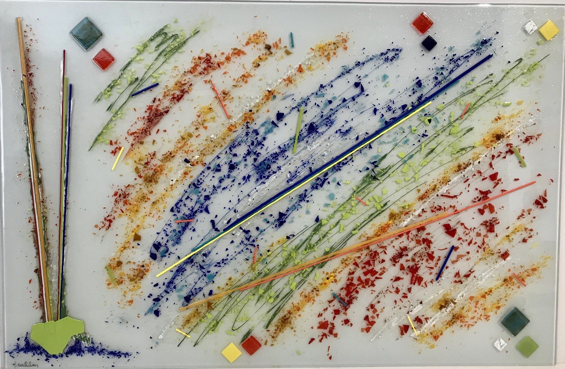 Crédence verre  fusing artisan verrier Aubagne marseille