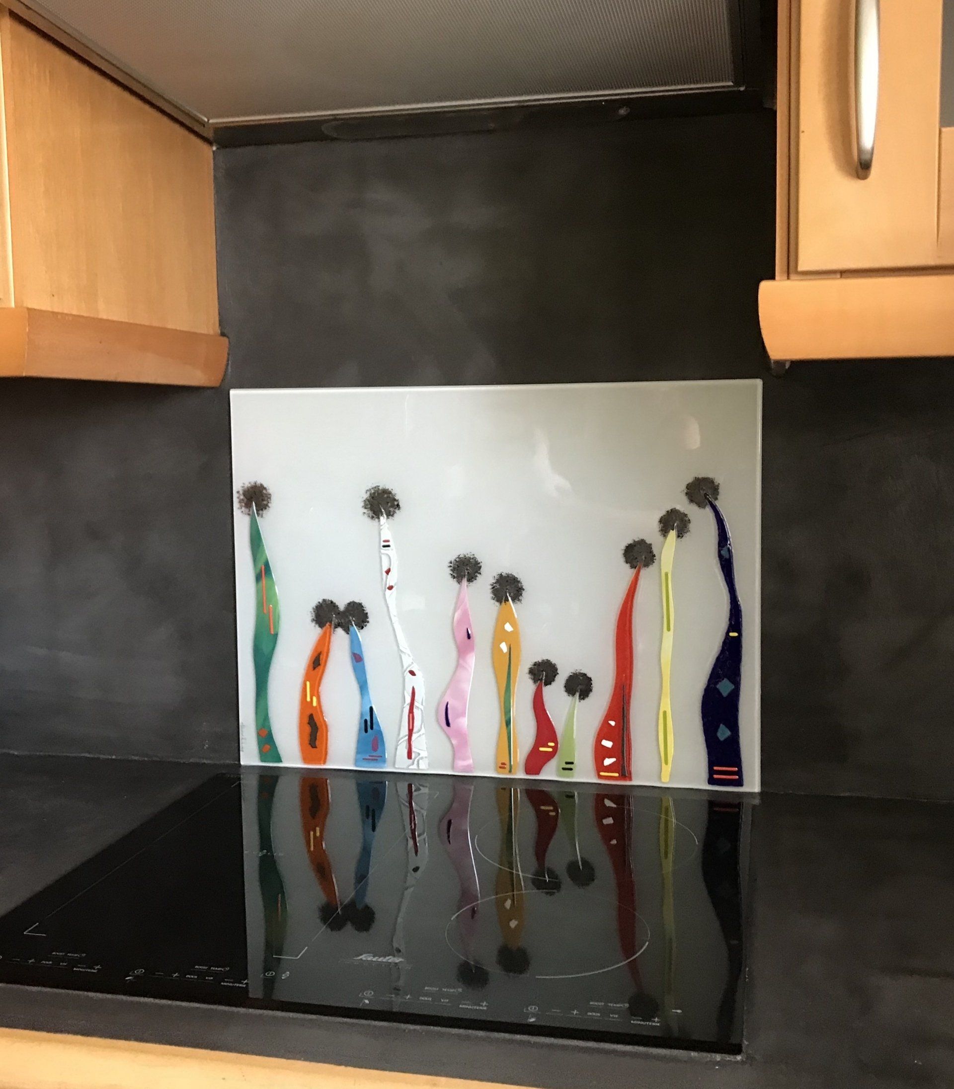 Crédence verre fusing artisan verrier Aubagne marseille