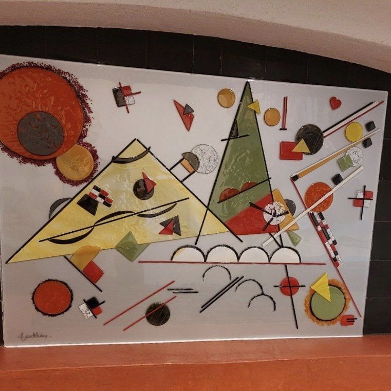Crédence verre  fusing artisan verrier Aubagne marseille