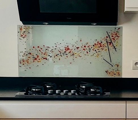 Crédence verre  fusing artisan verrier Aubagne marseille