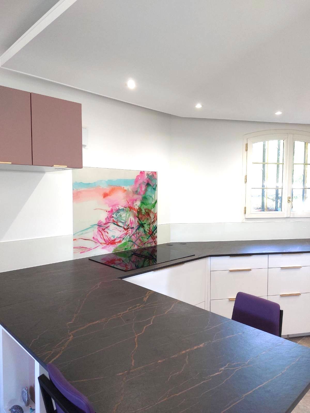 Crédence verre Artisan verrier Aubagne Marseille