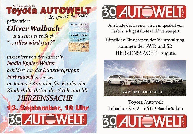 Lesung Toyota Autowelt Herzenssache Saarbrücken SWR SR Charity Daniela Ewen Oliver Walbach
