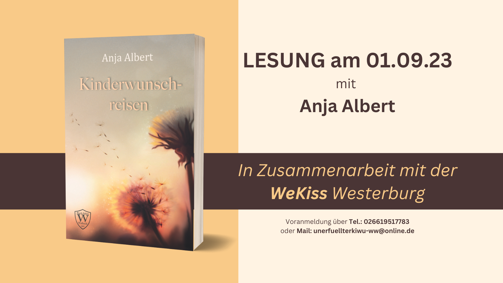 Lesung mit Anja Albert bei der WeKISS Westerburg Lesung Kinderwunschreisen WeKISS