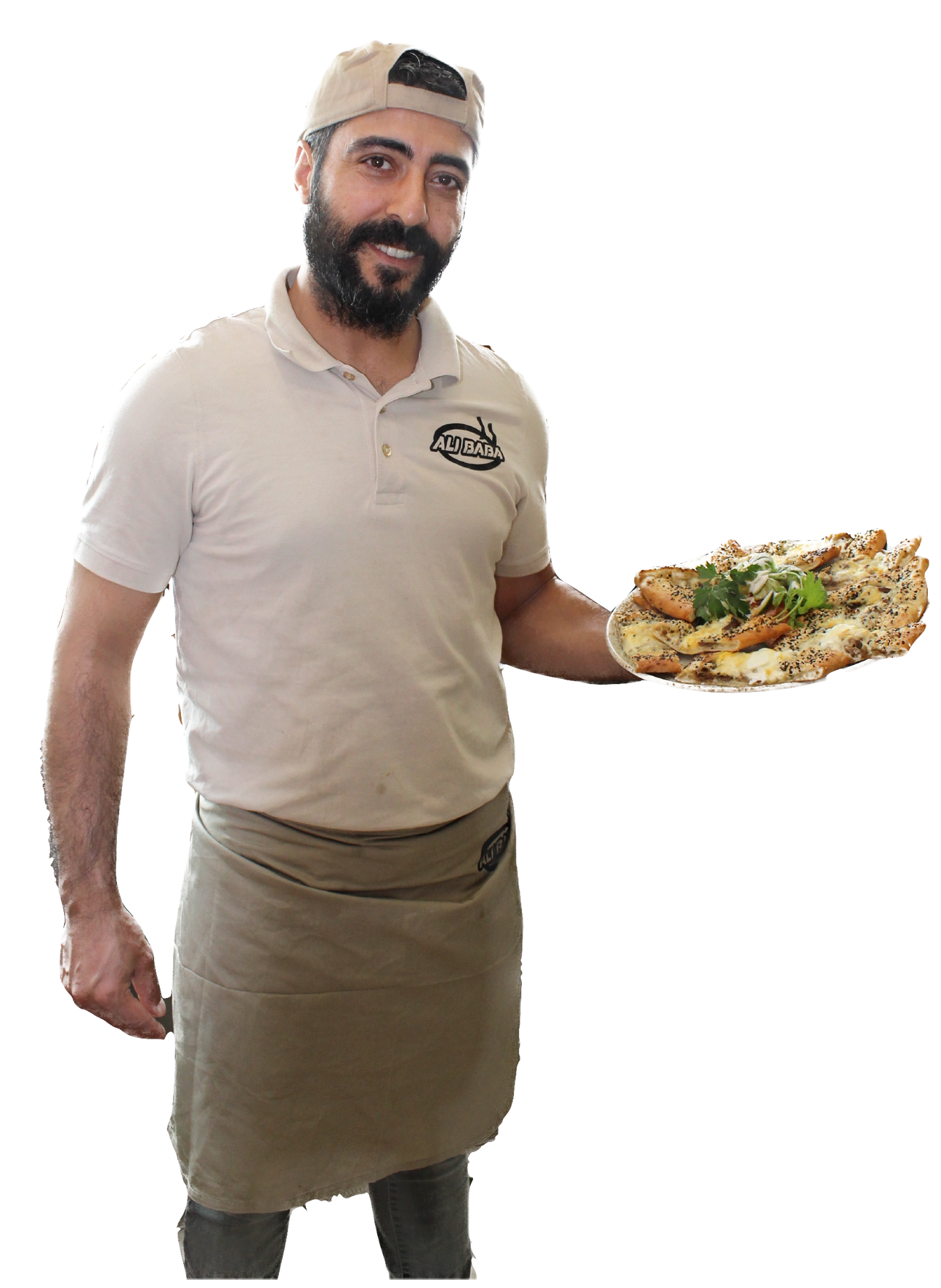 Chef Mustafa Köker mit einer Pide in der Hand
