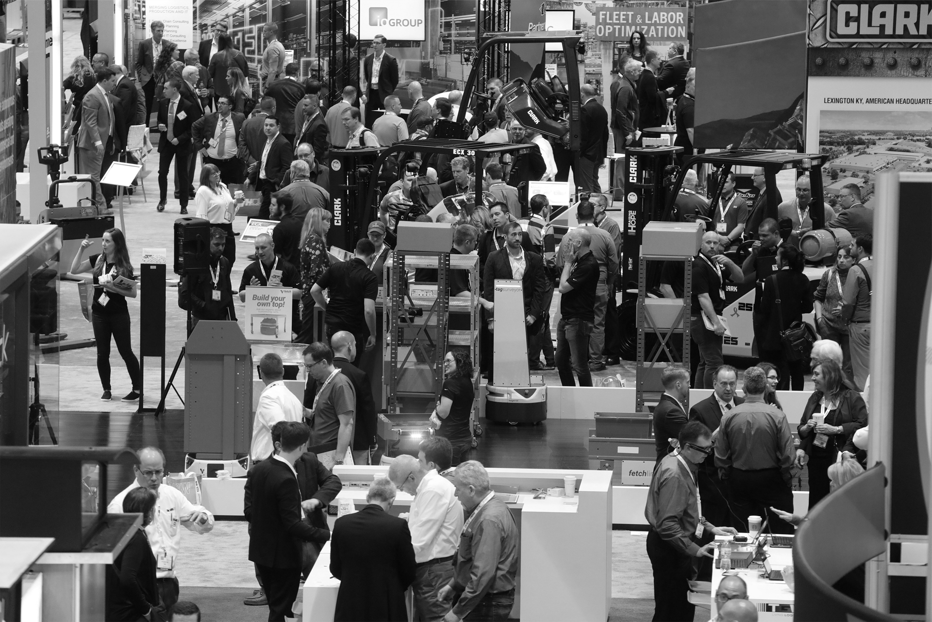 Photos of the show floor from past Promat show