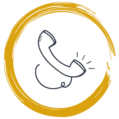 Futterberatung - Telefonische Vorbesprechung Futterberatung - Telefonische Vorbesprechung im Icon mit Rahmen in gelb und rund