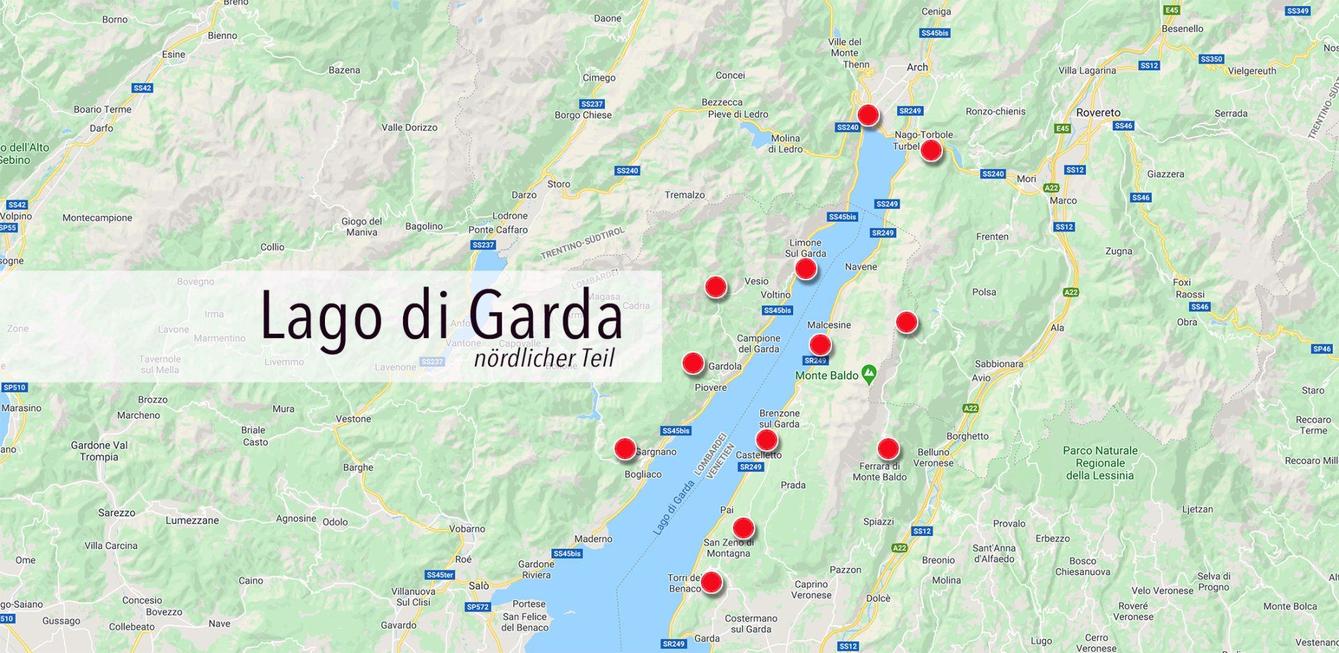 Karte Lago di Garda