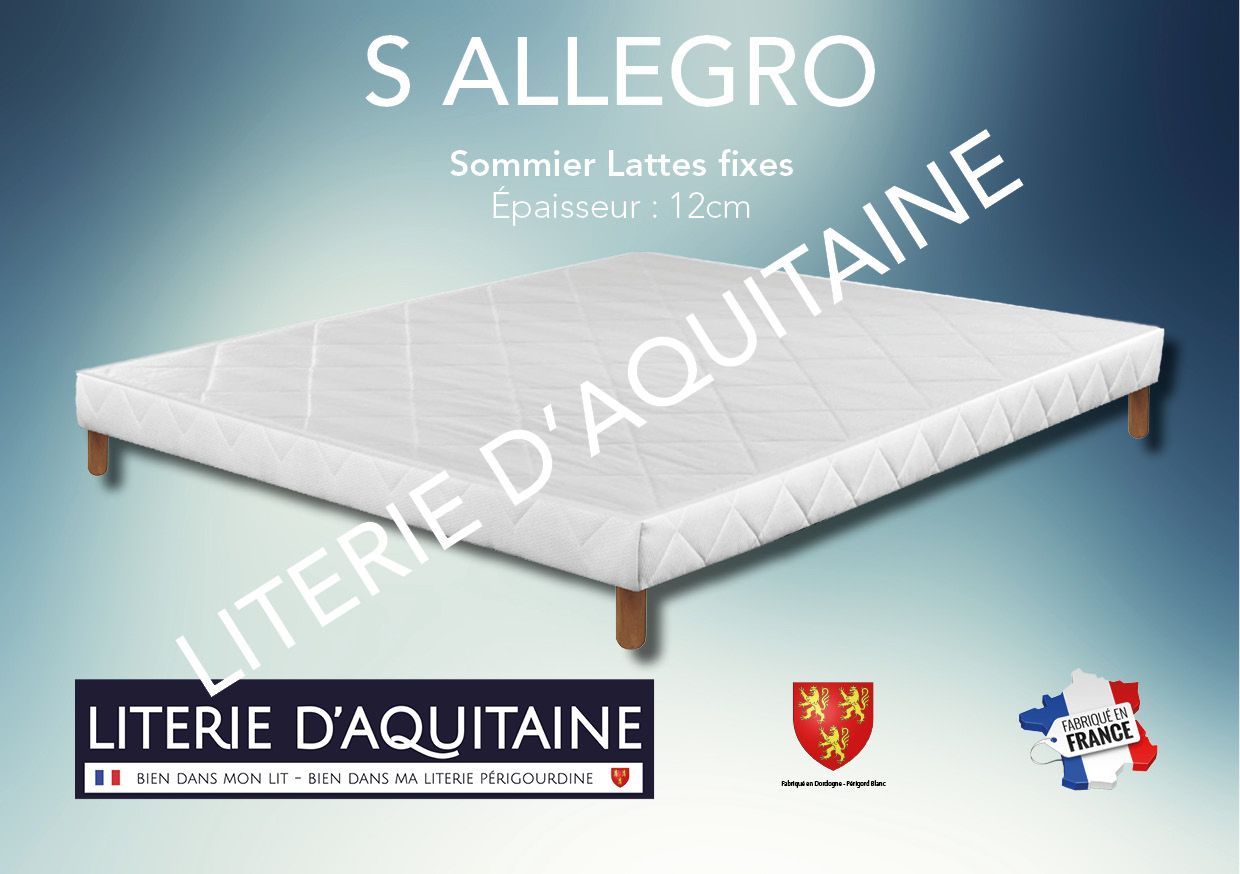 Sommier Lattes fixes 12cm 13 lattes peuplier massif (Section 10mm / 80mm) 4 masses d'angle hêtre massif avec insert de 8mm (5 pour le 160/200) Caisse peuplier massif origine France Section de caisse 24mm / 130mm Coiffe tendue viscose Norme 100 - Oeko-Tex Toile de fond anti-poussière - 100% PES Issu de forêts françaises Suspension très ferme Compatible tout matelas Garantie 5 ans Fabrication Française
Corpulence dormeur = enfant / ado
Compatible tout type de matelas