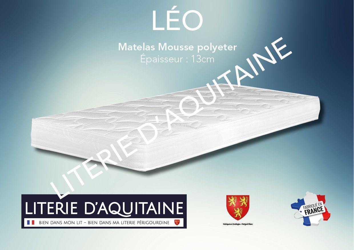 MATELAS BÉBÉ LÉO - Ép.13cm - Noyau 9cm 20kg/m3 - - - 2 Faces de couchage - Double plateaux piqués ouate de 300gr/m² + 5mm mousse de confort - - Coutil viscose de Bamboo - Coutil norme 100 - Oeko-Tex - Accueil ferme - Soutien ferme
Garantie 2 ans Fabrication Française