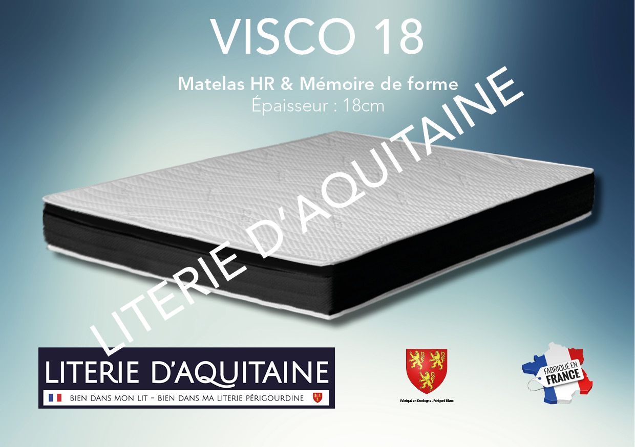 Matelas Mémoire de forme & Mousse polyuréthane HAUTE RÉSILIENCE Ép.18cm - Accueil 5cm mousse à mémoire de forme 50kg/m3 - Noyau 13cm HR 35kg/m3 - - 1 Face de couchage - Double plateaux piqué coutil Tencel® blanc 100% PES ouate de 100gr/m2 - - Coutil Stretch Tencel® - Coutil norme 100 - Oeko-Tex - Accueil enveloppant - Soutien ferme
Indépendance de couchage Garantie 5 ans avec l'achat simultané d'un sommier Fabrication Française
Corpulence du dormeur pour un couchage quotidien : ado / adulte corpulence normale
Dimension du 70/190 au 200/220