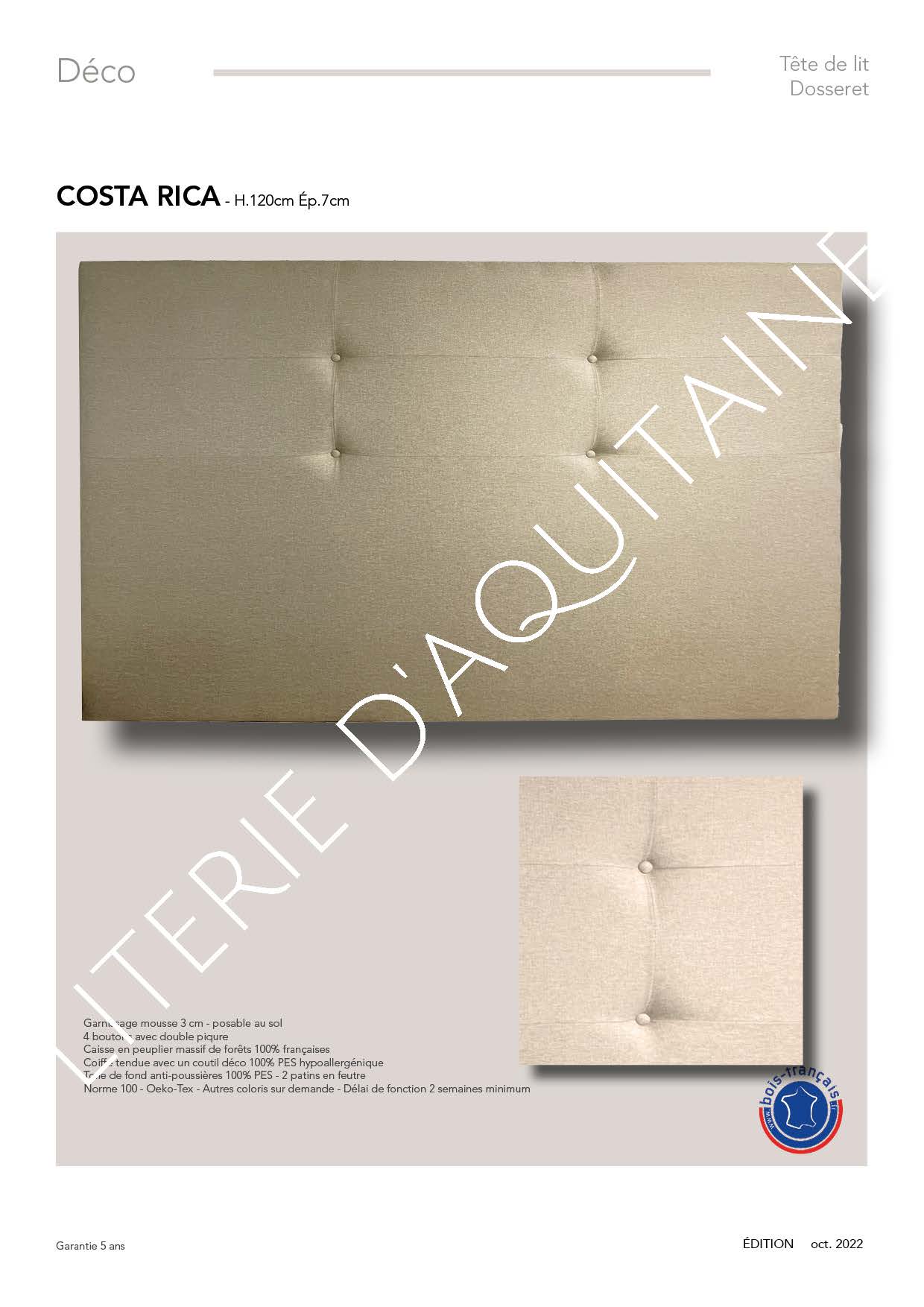 Garnissage mousse 3 cm - 4 boutons - posable au sol 2 rangées de boutons - possibilité autre coloris selon tissu en stock permanent Caisse en peuplier massif de forêts 100% françaises Coiffe tendue avec un coutil déco 100% PES hypoallergénique Toile de fond anti-poussières 100% PES Norme 100 - Oeko-Tex - Autres coloris sur demande - Délai de fonction 1 semaine selon tissu en stock