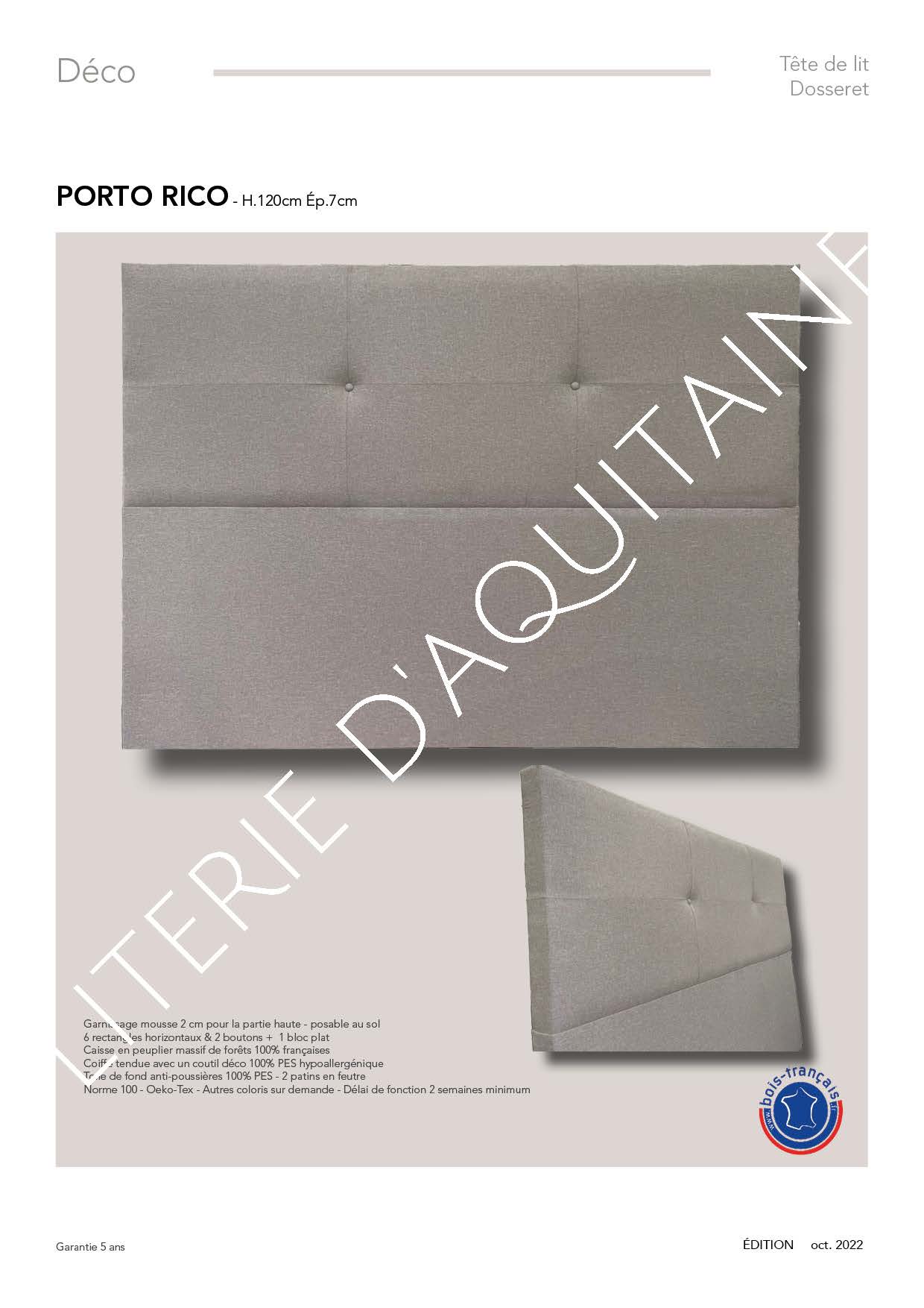 Garnissage mousse 3 cm sur la partie du haut - 2 boutons - posable au sol - possibilité autre coloris selon tissu en stock permanent Caisse en peuplier massif de forêts 100% françaises Coiffe tendue avec un coutil déco 100% PES hypoallergénique Toile de fond anti-poussières 100% PES Norme 100 - Oeko-Tex - Autres coloris sur demande - Délai de fonction 1 semaine selon tissu en stock