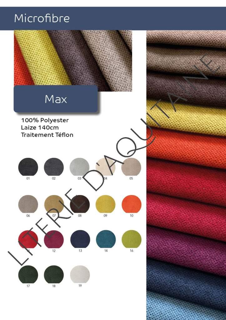 MICROFIBRE MAX FROCA 100% Polyester Laize 140cm Traitement Téflon 19 coloris
