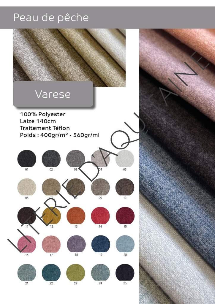 PEAU DE PÊCHE VARESE FROCA 100% Polyester Laize 140cm Traitement Téflon Poids : 400gr/m² - 560gr/ml 25 coloris