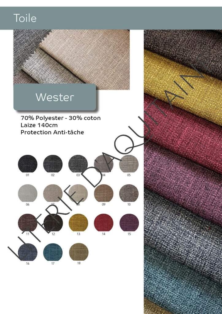 TOILE WESTER FROCA 70% Polyester - 30% coton Laize 140cm Protection Anti-tâche 18 coloris
